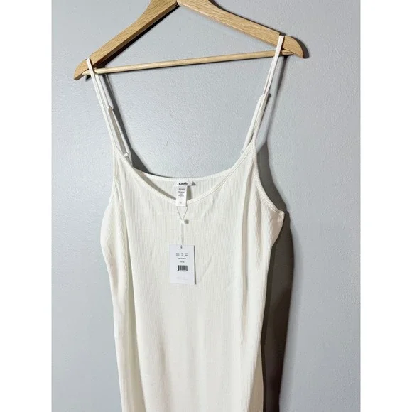 Andie The Barreta Dress Waffle Bamboo White‎ Slip Dress Midi XL - Picture 3 of 8